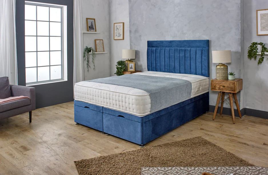 JOLLY PANEL OTTOMAN DIVAN BED WITH HEADBOARD & MATTRESS OPTIONS